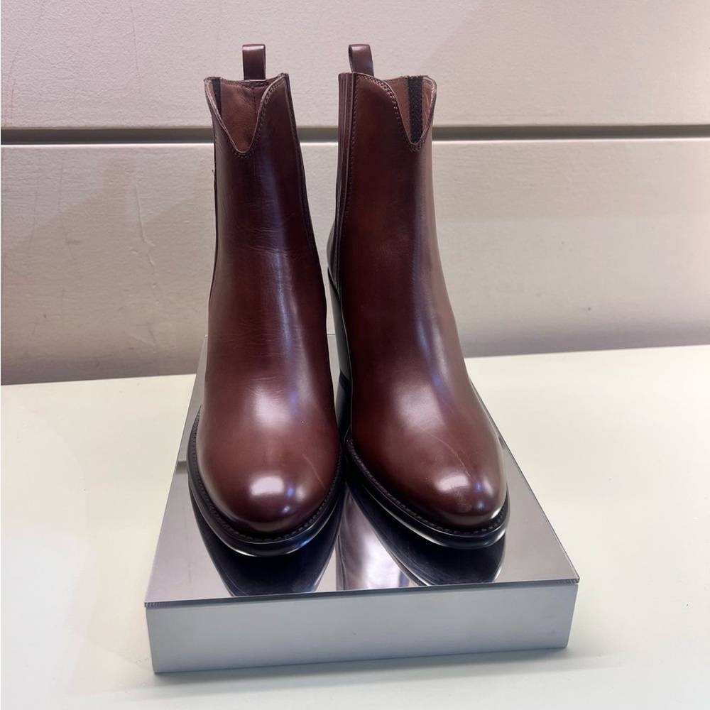 Sartore MADE IN ITALY LEATHER Brown Ankle Boots with Chelsea Style - Picture 2 of 12